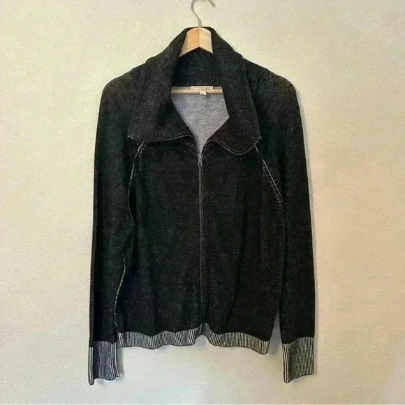 Eileen Fisher - Organic Cotton Funnel Neck Zip Up - Picture 1 of 6